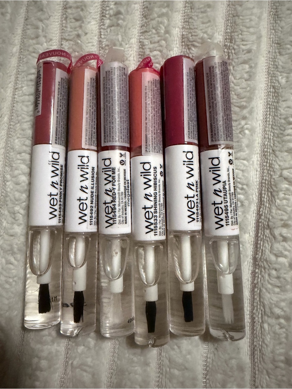 wet n wild Liquid Catsuit Matte Lipstick Duo Set - Mauve Pink Peach Plum Nude